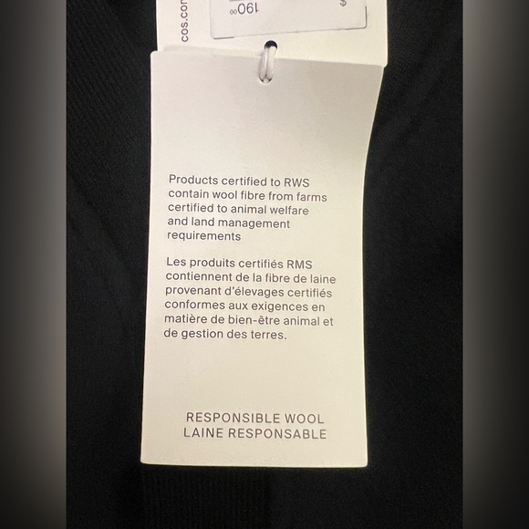 COS Colour-Block Panelled Wool Cardigan Dark Blue Black Size Small Mens New - Picture 9 of 16